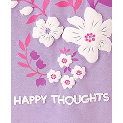 Pine Kids 100% Cotton Half Sleeves T-Shirt Floral Print - Purple