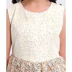 Pine Kids Sleeveless Sequined Knee Length Party Wear Dress- Grey