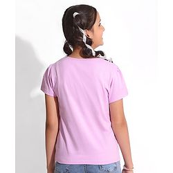Pine Kids 100% Cotton Half Sleeves Bio Washed T-Shirt Floral Print - Pink