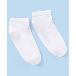 Pine Kids Ankle Length Anti Microbial Bio Washed Socks Pack Of 3 - White