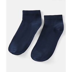 Pine Kids Solid Ankle Length Socks Pack of 3 - Navy Peony