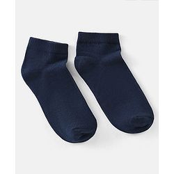 Pine Kids Solid Ankle Length Socks Pack of 3 - Navy Peony