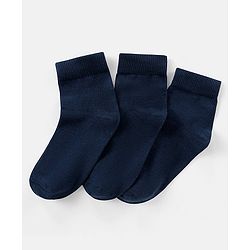 Pine Kids Anti Microbial Biowashed Regular Length Socks Pack Of 3 - Navy Peony