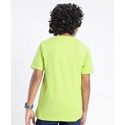 Pine Kids 100% Cotton Bio Washed Half Sleeves T-shirt Pro Gamer Print - Lime Green