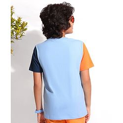 Pine Kids 100% Cotton Half Sleeves Biowashed T-Shirt Be Good Print - Blue