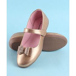 Pine Kids Bellies With Bow Applique & Velcro Closure- Pink