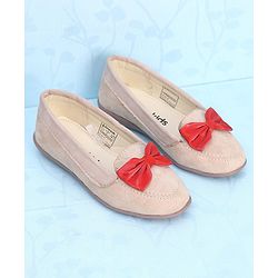 Pine Kids Bellies With Bow Applique - Cream