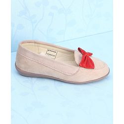 Pine Kids Bellies With Bow Applique - Cream