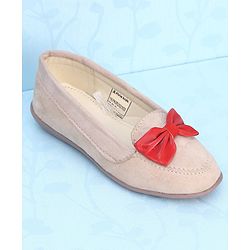 Pine Kids Bellies With Bow Applique - Cream