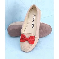 Pine Kids Bellies With Bow Applique - Cream