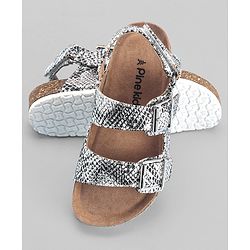 Pine Kids Sandals with Velcro & Buckle Closure - Silver