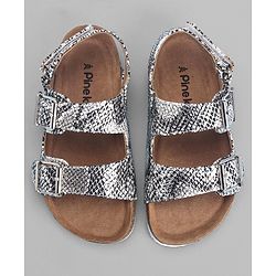 Pine Kids Sandals with Velcro & Buckle Closure - Silver