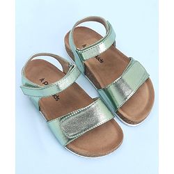 Pine Kids Casual Wear Sandals with Velcro Belt Closure - Green Metallic