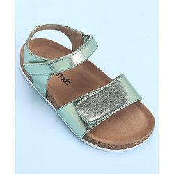 Pine Kids Casual Wear Sandals with Velcro Belt Closure - Green Metallic