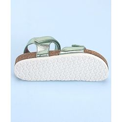 Pine Kids Casual Wear Sandals with Velcro Belt Closure - Green Metallic