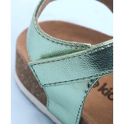 Pine Kids Casual Wear Sandals with Velcro Belt Closure - Green Metallic