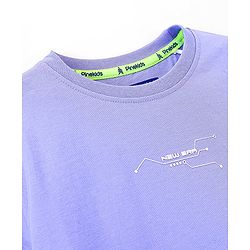 Pine Kids 100% Cotton Half Sleeves Lion Printed Biowashed T-Shirt - Purple