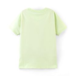 Pine Kids 100% Cotton Biowashed Half Sleeves T-Shirt Zebra Print - Lime Green