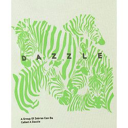 Pine Kids 100% Cotton Biowashed Half Sleeves T-Shirt Zebra Print - Lime Green