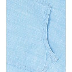 Pine Kids 100% Cotton Woven Soft Hand Feel Full Sleeves Hooded Shirt with Kangaroo Pocket - Blue