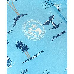 Pine Kids 100% Cotton Half Sleeves Shirt Beach Print- Blue