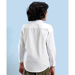 Pine Kids Cotton Full Sleeves Ultra Soft Washed Solid Color Shirt - White