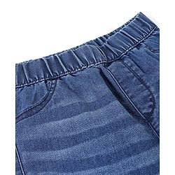 Pine Kids Cotton Elastane Three Fourth Length Jeggings - Mid Blue
