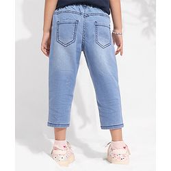 Pine Kids Cotton Elastane Three Fourth Length Jeggings - Light Blue
