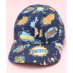 Pine Kids  Cotton Baseball Cap Digital Print Blue - Diameter 16.5 cm