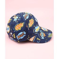 Pine Kids  Cotton Baseball Cap Digital Print Blue - Diameter 16.5 cm
