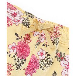 Pine Kids 100% Cotton Knit Mid Thigh Length Shorts Floral Printed - Yellow
