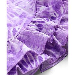 Pine Kids 100% Cotton Knit Mid Thigh Length Tie Dye Printed Skort With Wrap Around Tie Up - Purple