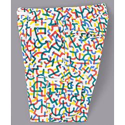 Pine Kids Cotton Knit All over Abstract Printed Shorts - Snow White