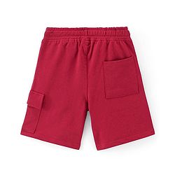 Pine Kids Cotton Knit Knee Length Shorts Skate Applique - Red