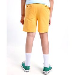 Pine Kids Cotton Knit Knee Length Shorts Sun And Sand Applique - Yellow