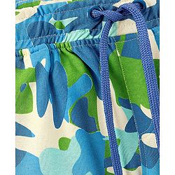 Pine Kids Knee Length Knit Abstract Print Shorts - Blue