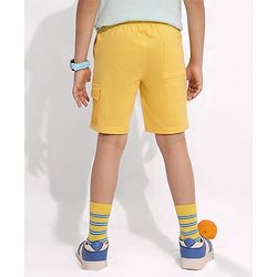 Pine Kids Cotton Knit Knee Length Shorts Paradise Print - Yellow