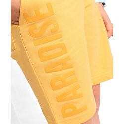 Pine Kids Cotton Knit Knee Length Shorts Paradise Print - Yellow