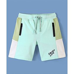 Pine Kids 100% Cotton Knit Knee Length Cut & Sew Short with Zipper - Sea Blue