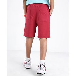Pine Kids Cotton Knit Knee Length Cut and Sew Shorts With Awesome Printed  - Red