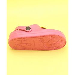 Pine Kids Clogs With Back Strap Text Applique- Pink