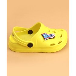 Pine Kids Clogs With Back Strap Shoes Applique- Yellow