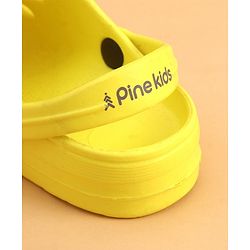 Pine Kids Clogs With Back Strap Shoes Applique- Yellow