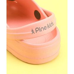 Pine Kids Clogs With Back Strap Shoes Applique- Peach