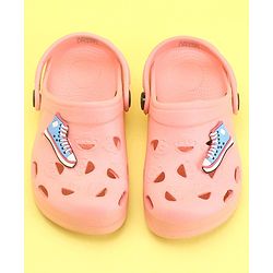 Pine Kids Clogs With Back Strap Shoes Applique- Yellow