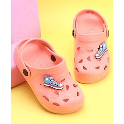 Pine Kids Clogs With Back Strap Shoes Applique- Yellow