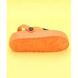 Pine Kids Clogs With Back Strap Basketball Applique- Orange