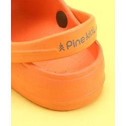 Pine Kids Clogs With Back Strap Basketball Applique- Orange