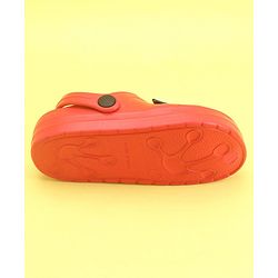 Pine Kids Clogs With Back Strap Basketball Applique- Red