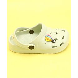 Pine Kids Clogs with Back Strap Hot Air Balloon Patch - Light Green